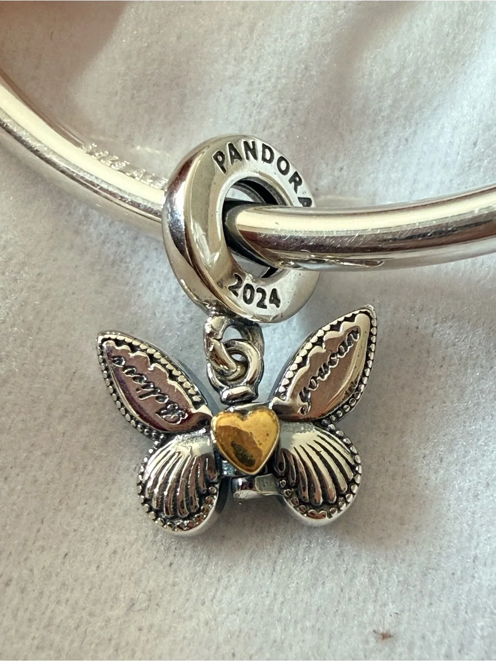 Pandora Blue Green Enamel Butterfly Dangle Charm